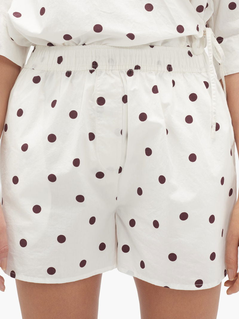 Ganni Cotton Polka Dot Shorts, 10-12