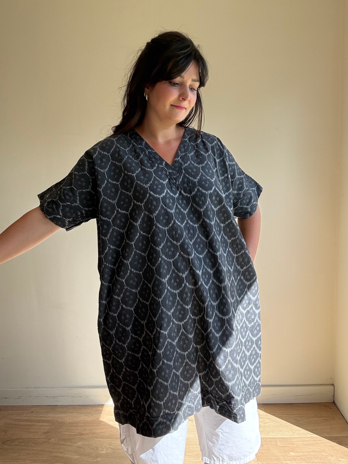 Matta Printed Cotton Tunic Dress, One Size