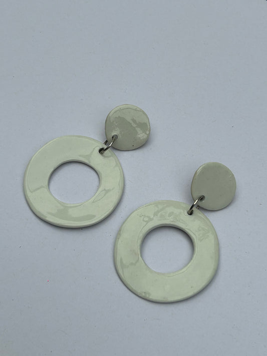 Ceramic Circle Earrings