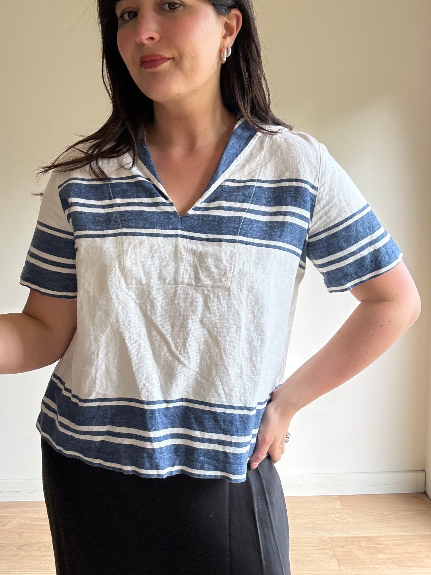Vintage Linen Sailor Top, S/M