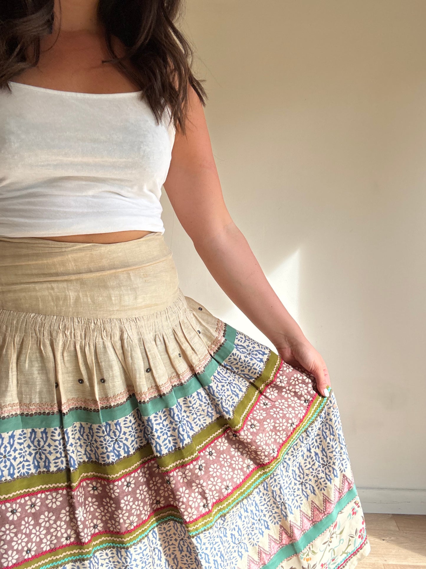 Megan Park Silk Printed Midi Skirt, M (Copy)