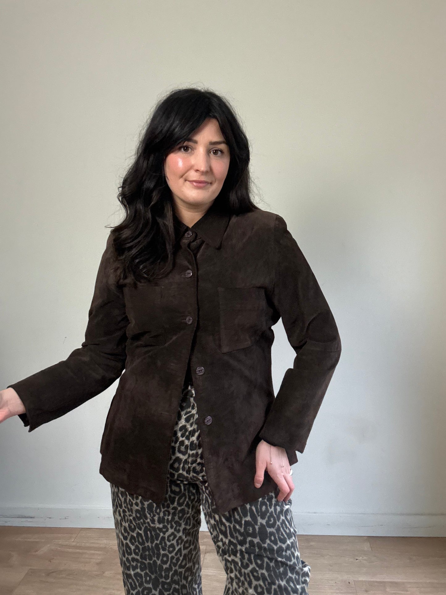 Vintage Suede Shirt Jacket, S/M