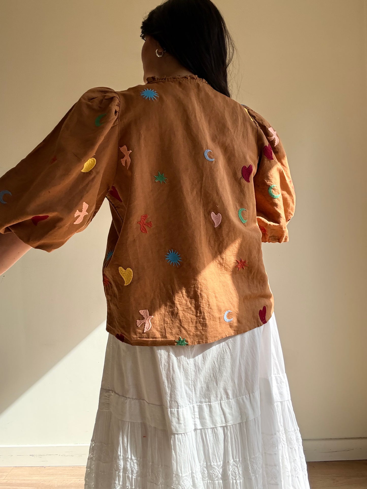 Sezane X Pangea Embroidered Blouse, 44