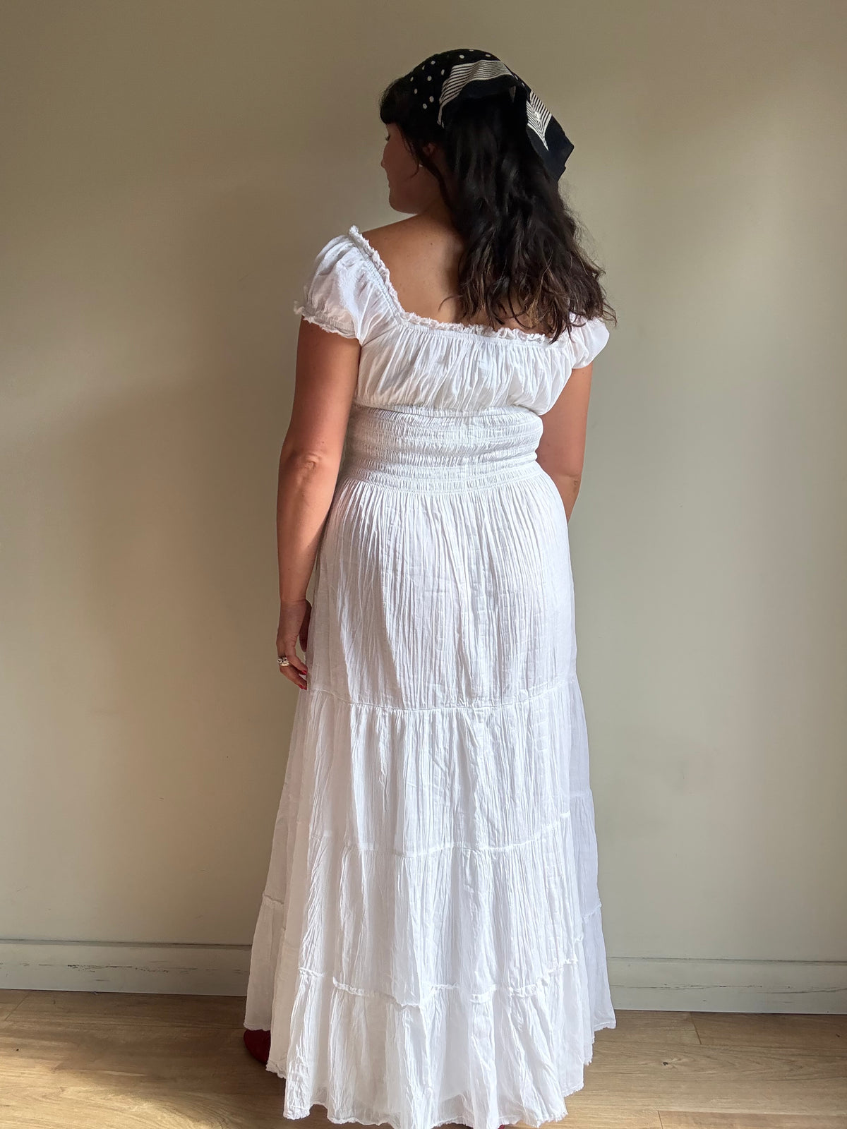 NEW Tiered Smocked Maxi Dress, L
