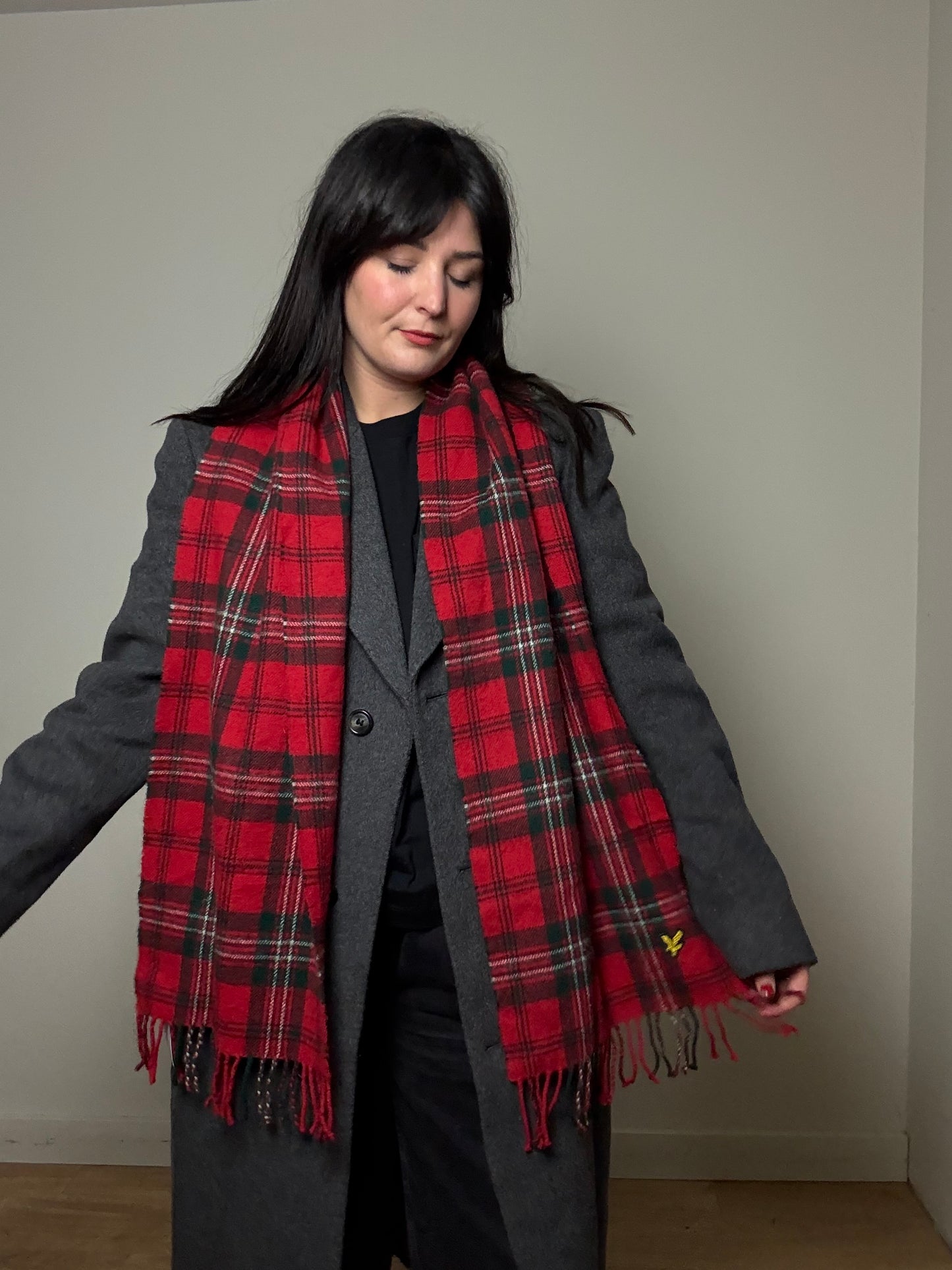 Check Lambswool Scarf, O/S