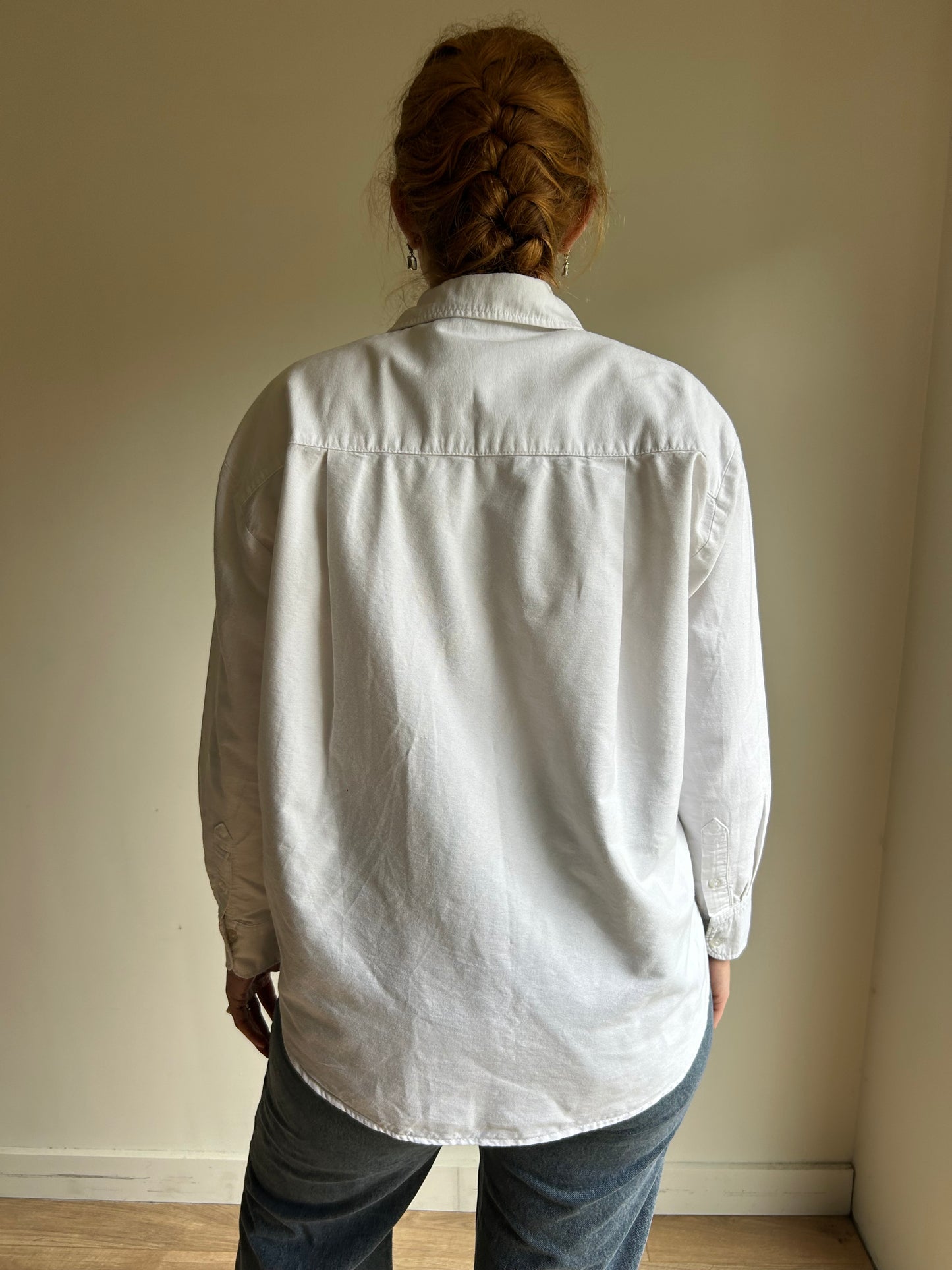 White H&M Cotton Oxford Shirt, XS