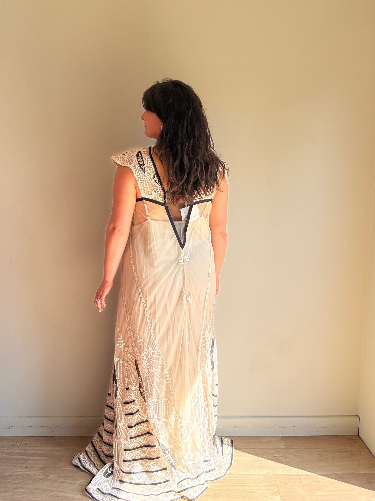 Free People NEW Ethereal Lace Embroidered Dress, XL