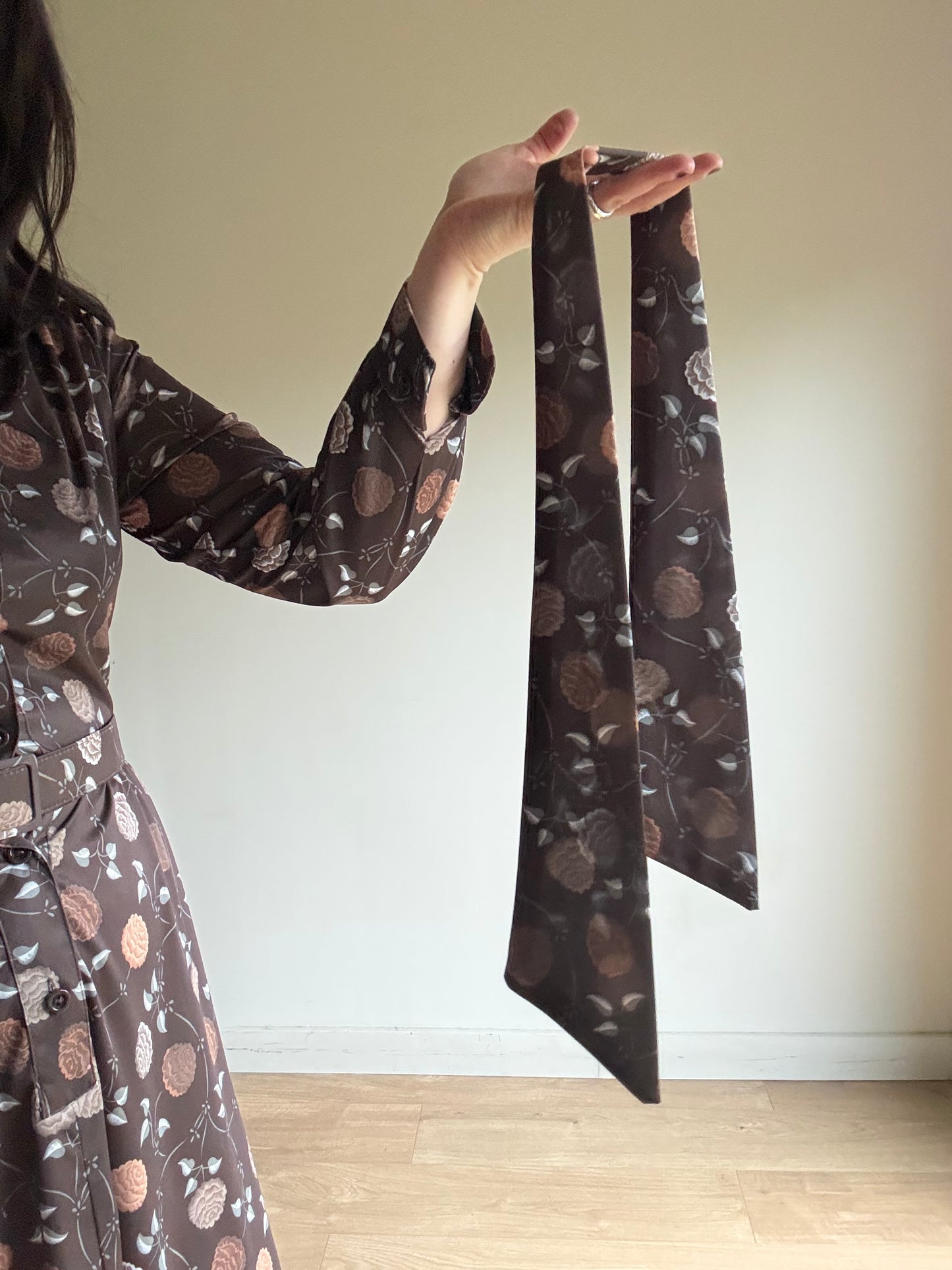 Leygil 1970’s Floral Belted Shirt Dress, 12-14