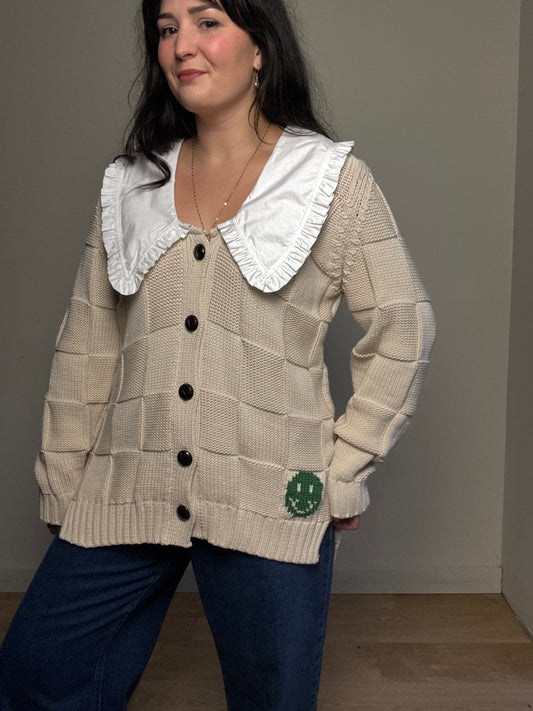 Ganni Cotton Long Collared Cardigan, M/L