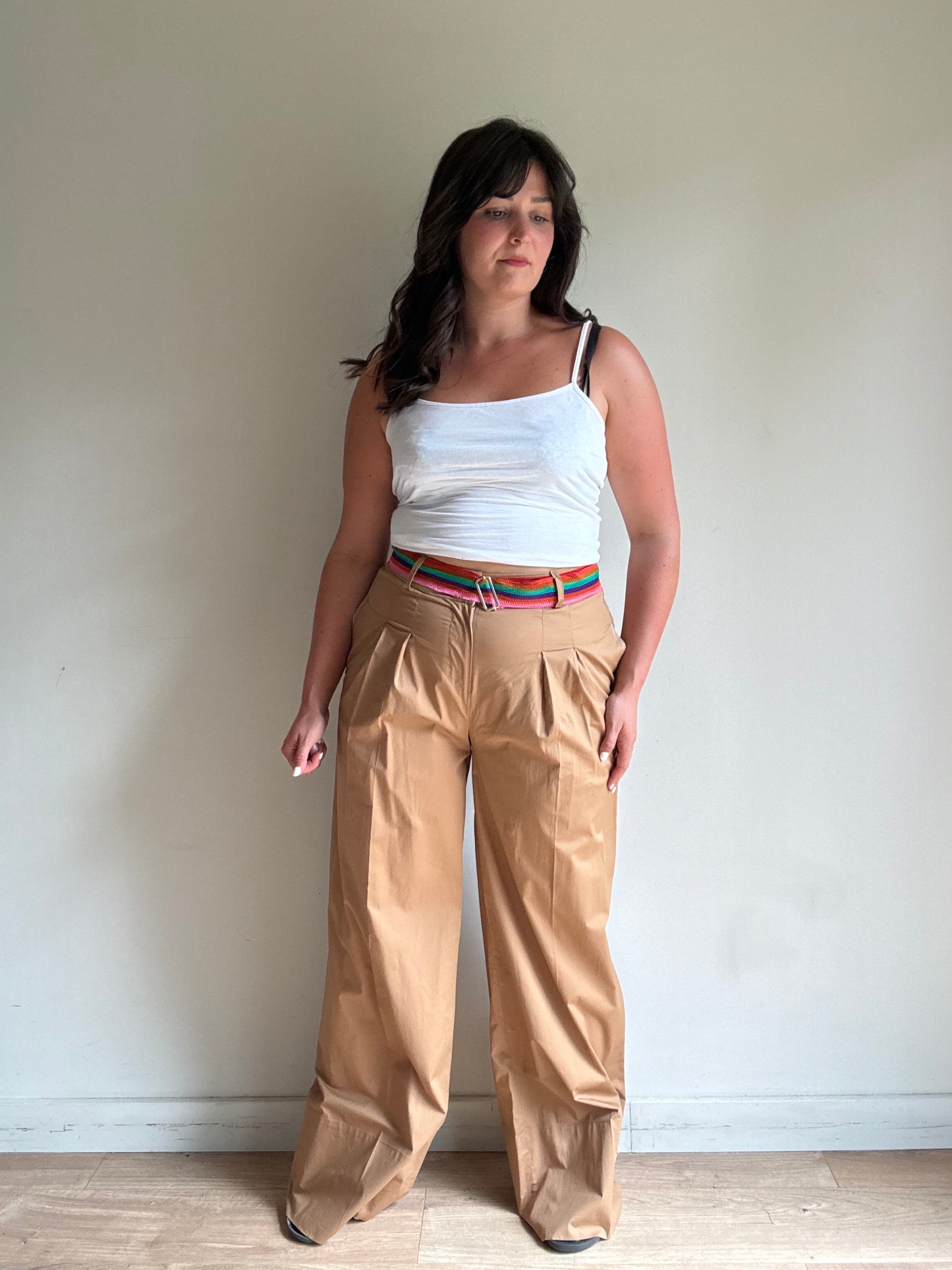 SFIZIO NEW Wide Leg Belted Trousers, 12