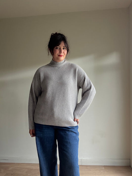 Folk High Neck Wool Jumper, L