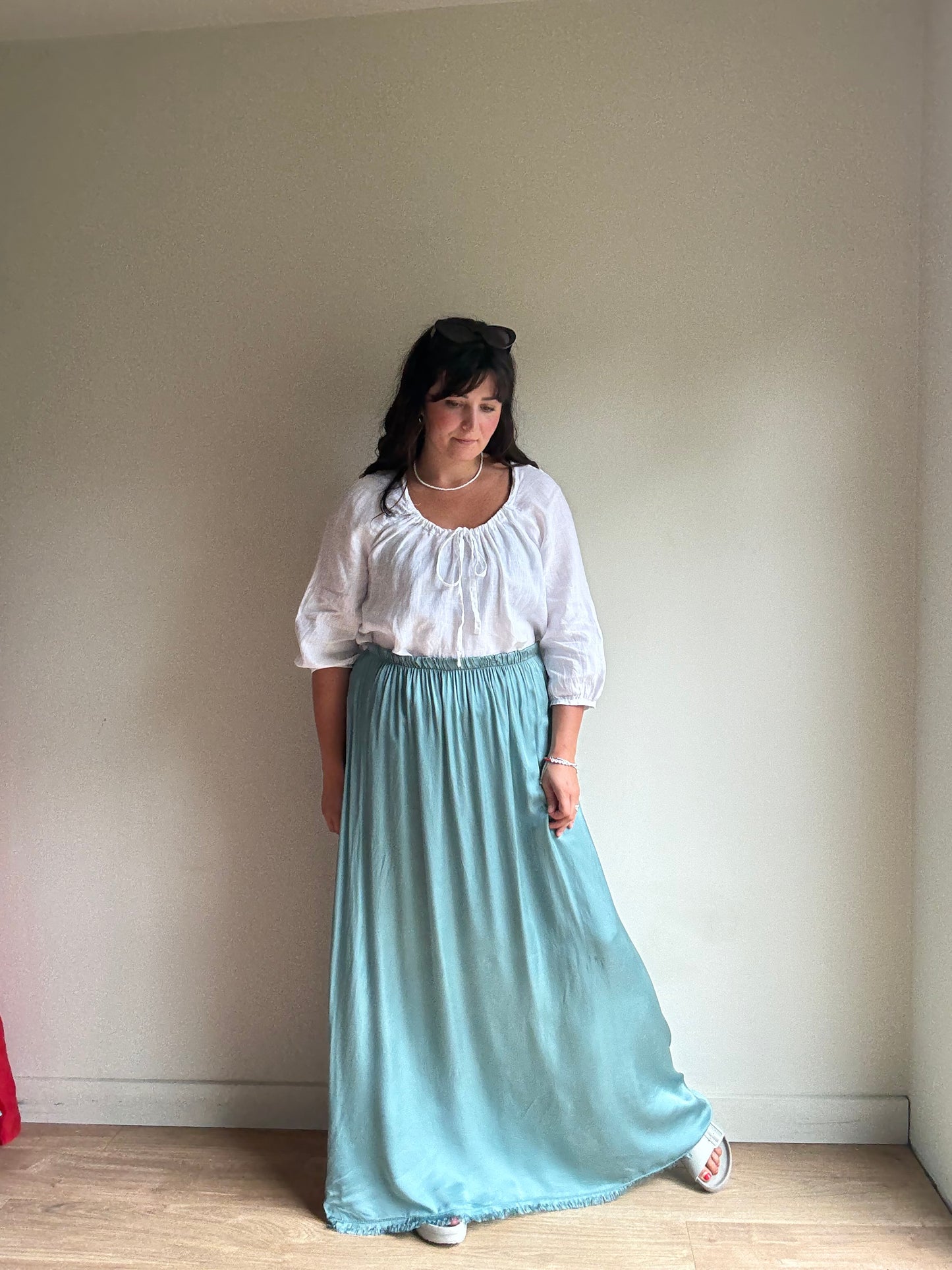 NEW Silk Mix Maxi Skirt, L/XL