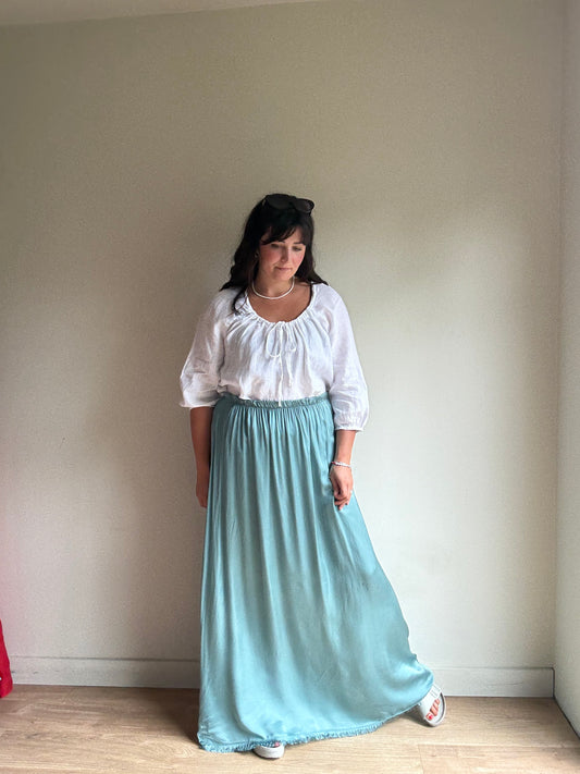 NEW Silk Mix Maxi Skirt, L/XL