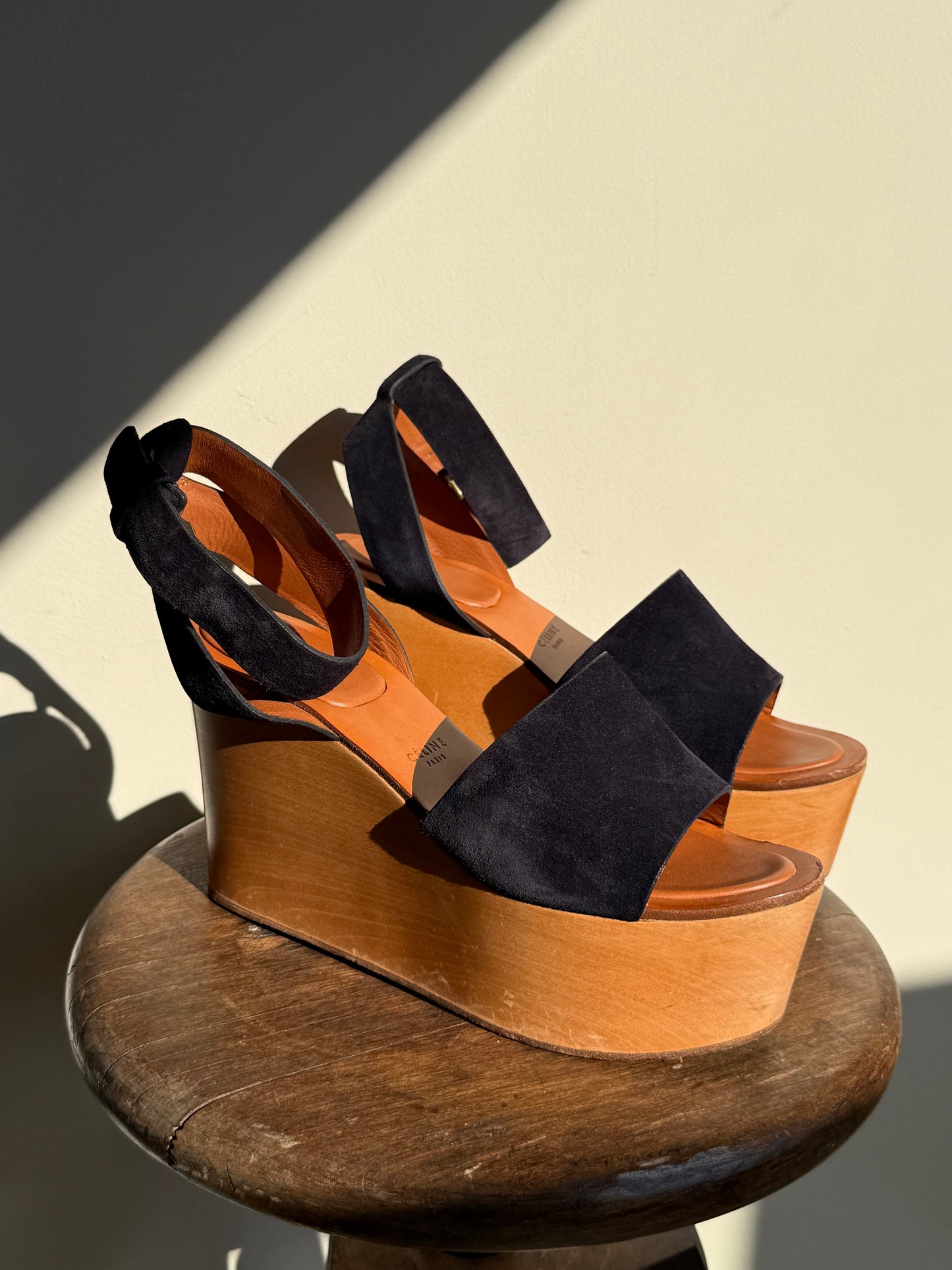 Celine Phoebe Philo Era Wedge Clog Sandals, 40