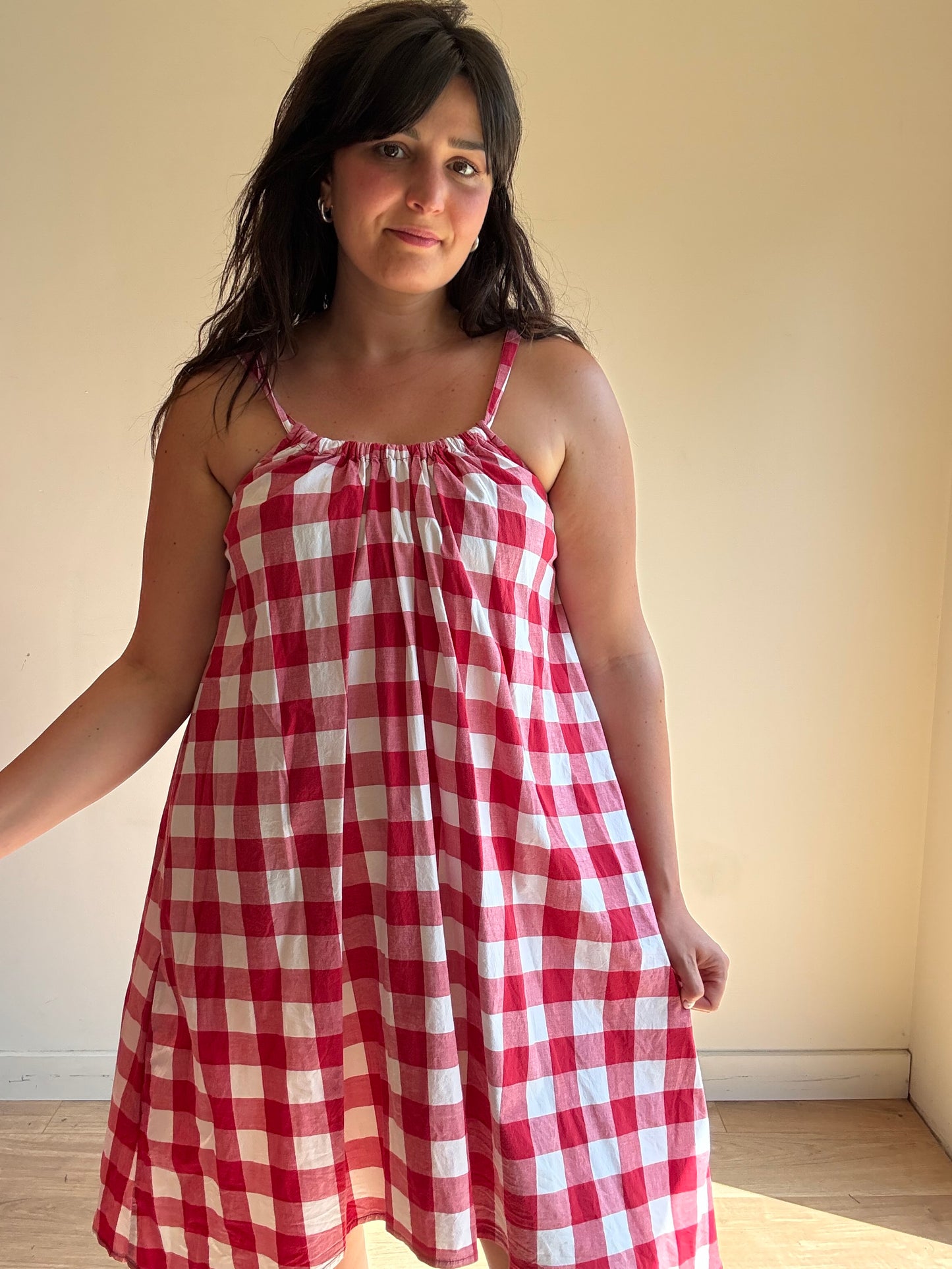 Topshop Gingham Sun Dress, M