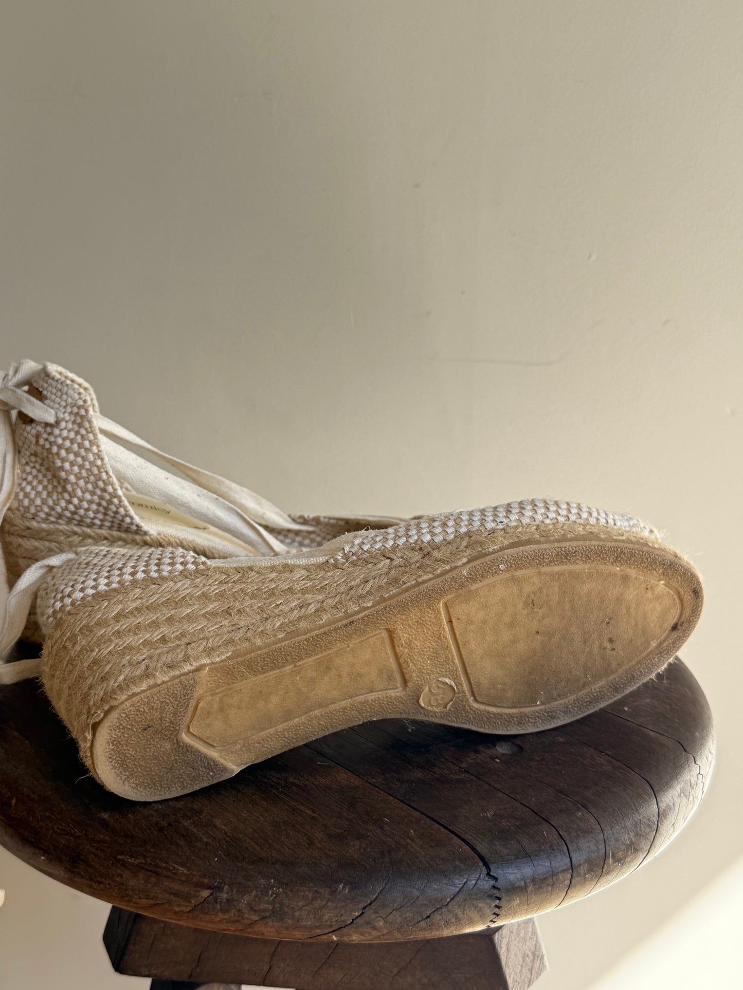 Russell & Bromley Woven Cotton Espadrille Wedges, 38