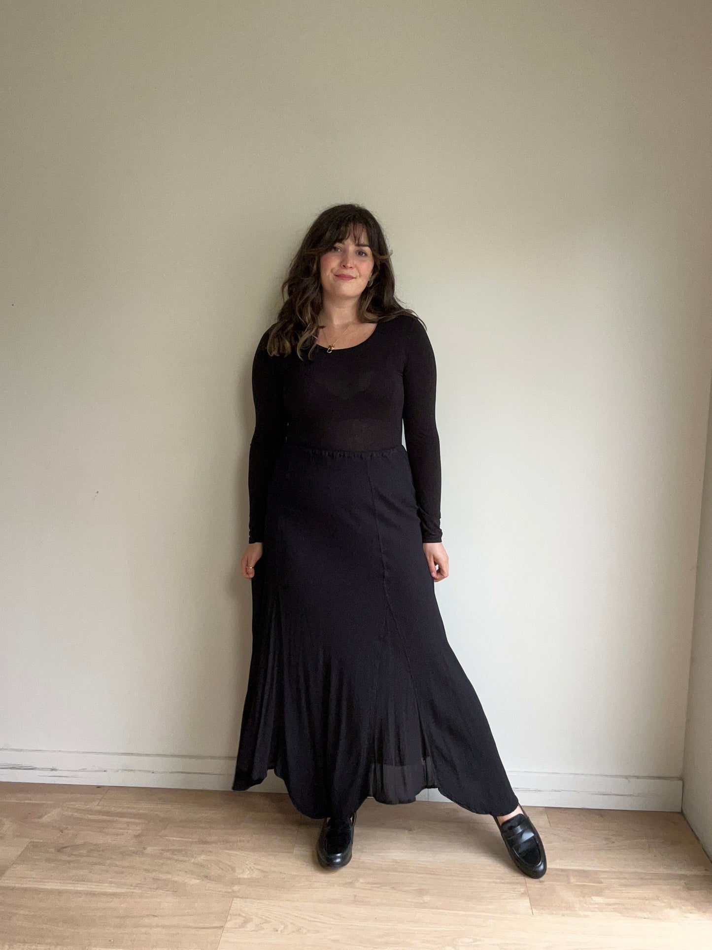 Ghost Crepe Maxi 90’s Skirt, L