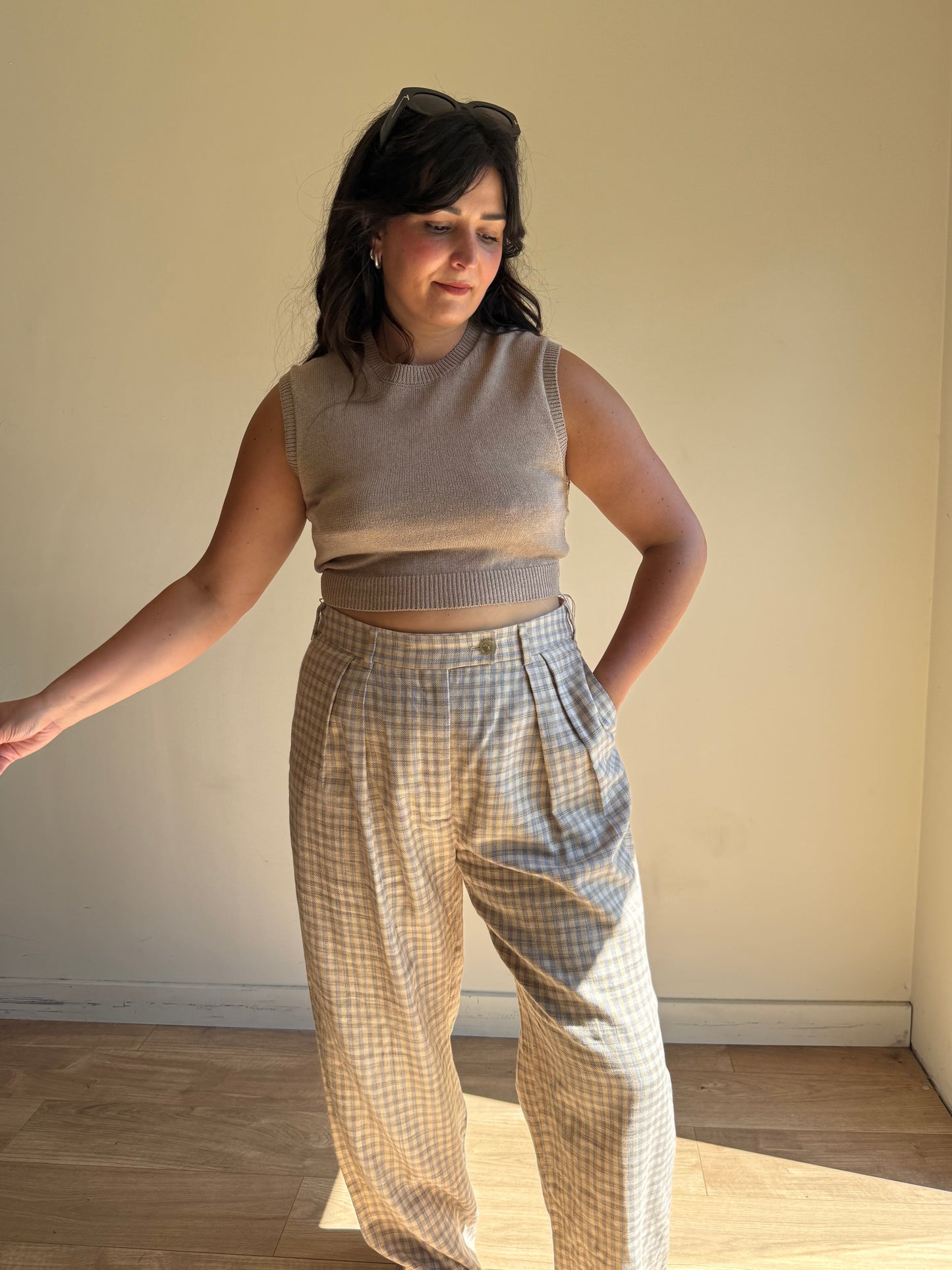 Zara Paper Cotton Cropped Vest, S-M