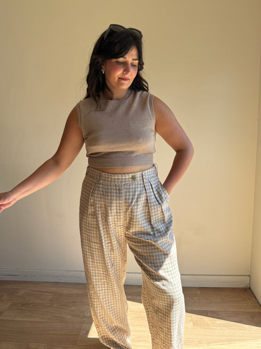 Zara Paper Cotton Cropped Vest, S-M