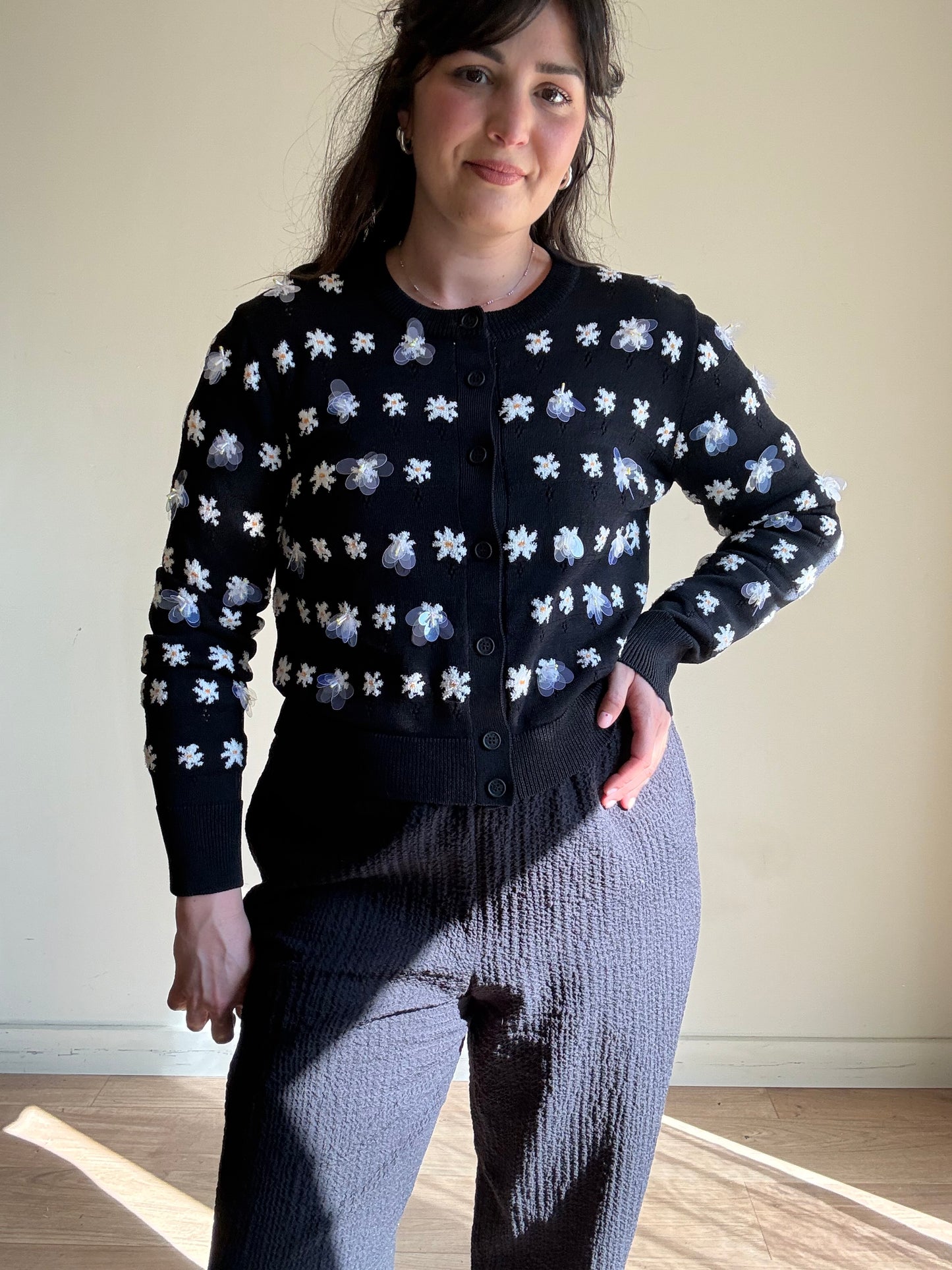 Kenzo 3D Floral Daisy Cardigan, XL