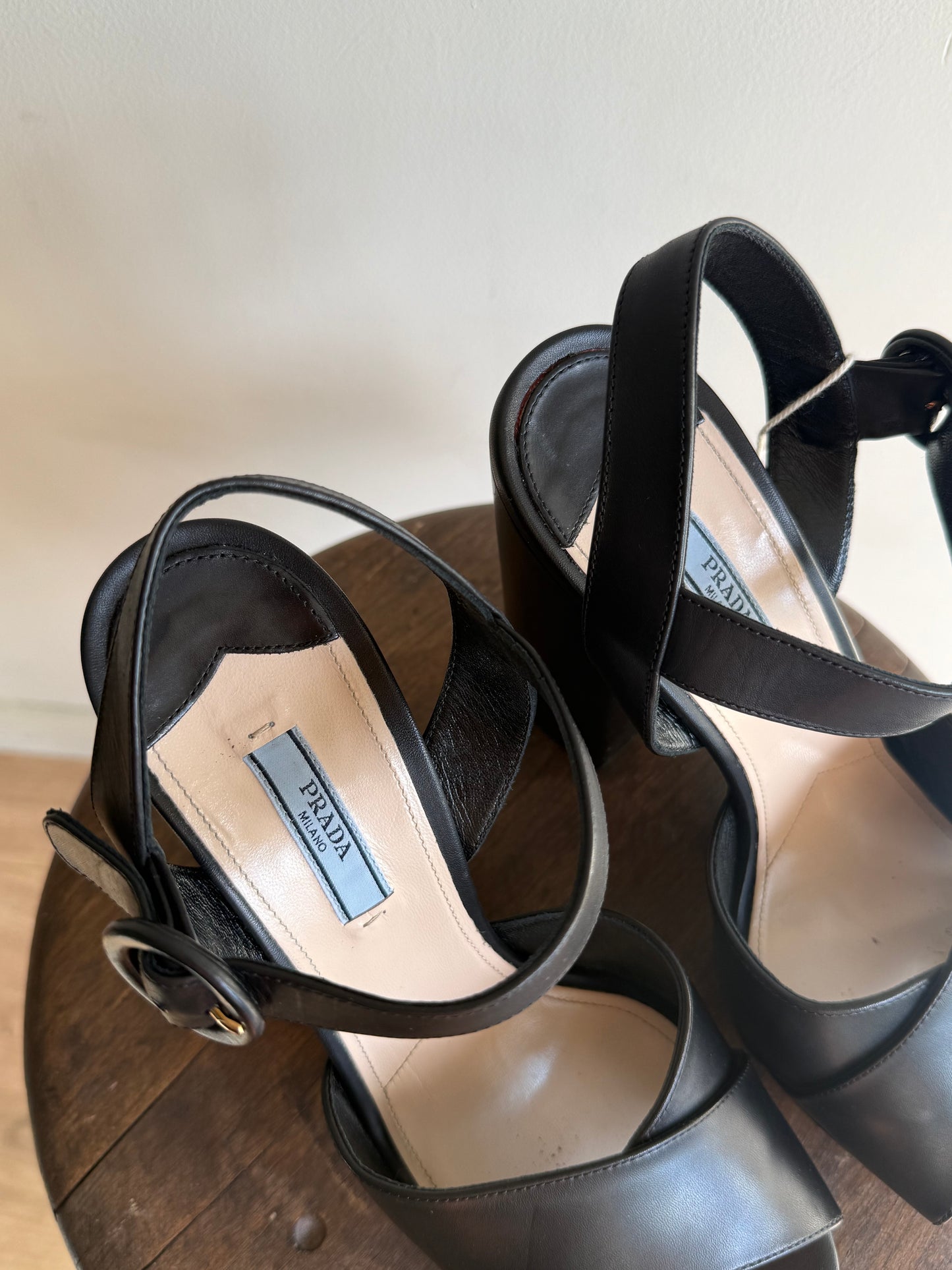 Prada Leather Platform Heels in Box, Size 40