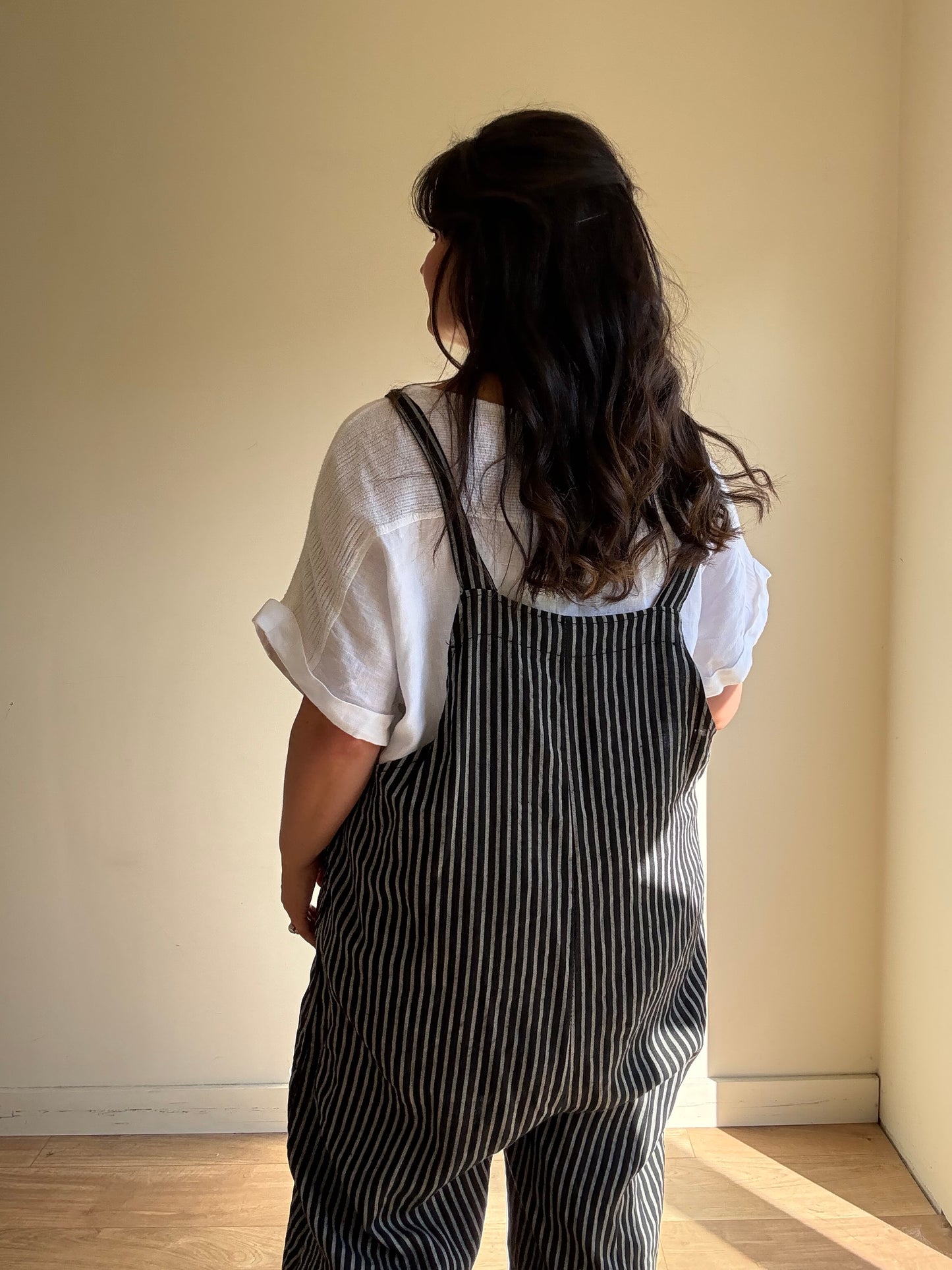 Pure Linen Stripe Dunagrees, L-XL