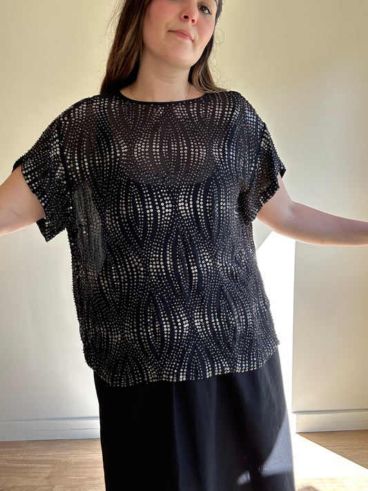 Dries Van Noten Silk Beaded Top - Size 40