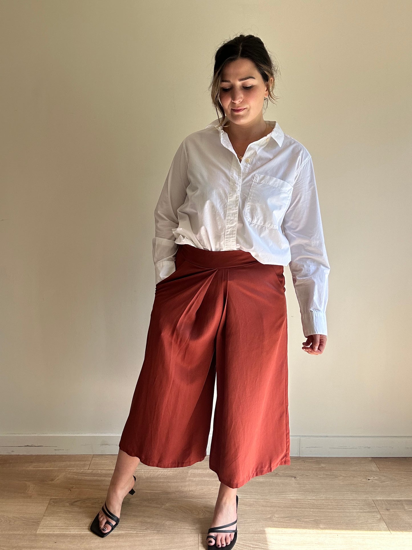 Brick Red Priory Crossover Culottes Trousers, M