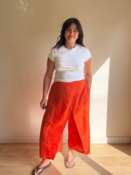 Ischiko Linen Wide Leg Panel Trousers, M/L