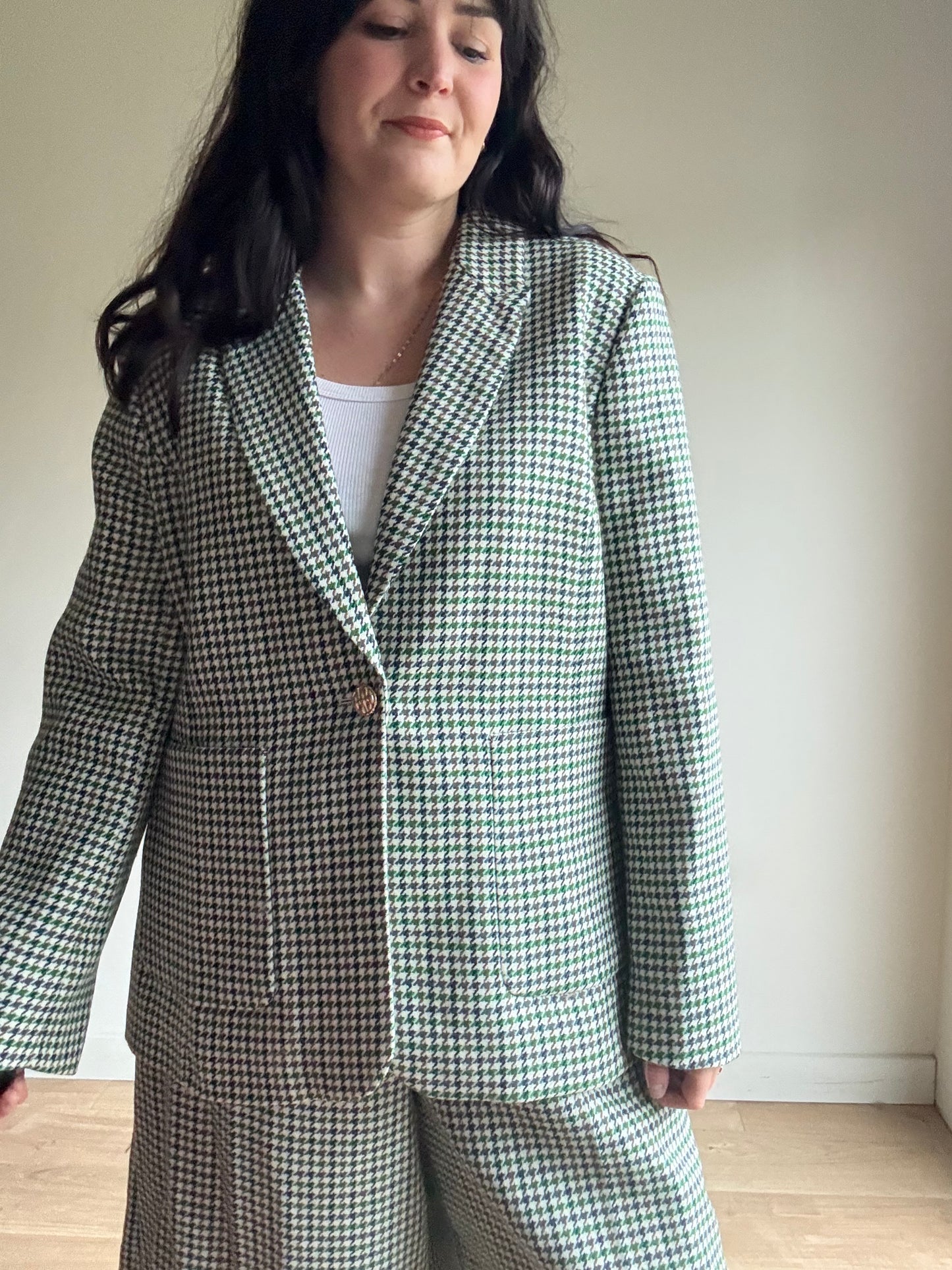 LK Bennett NEW Houndstooth Wool Blazer, 18
