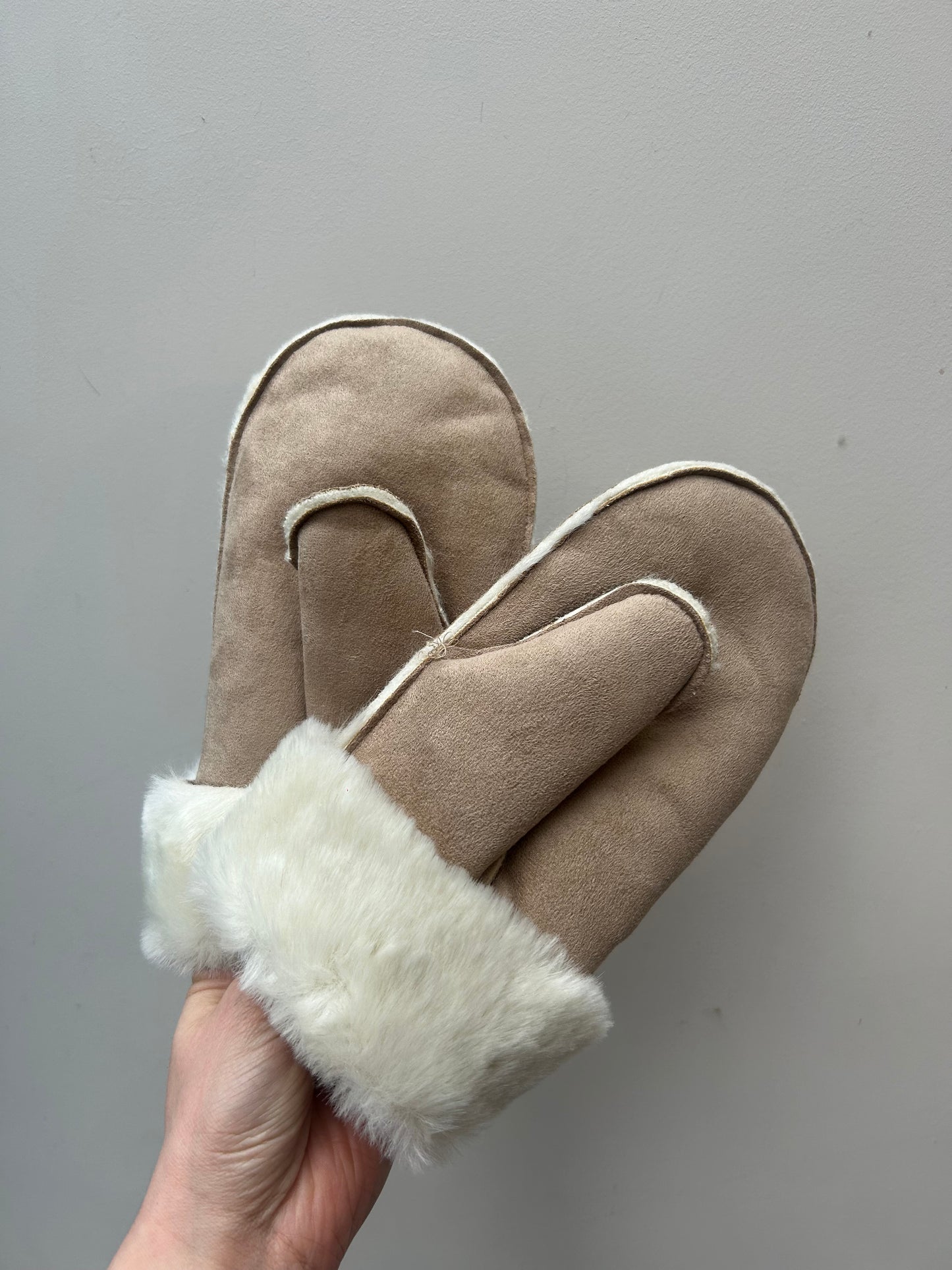 BHS Faux Sheepskin Mittens, One Size