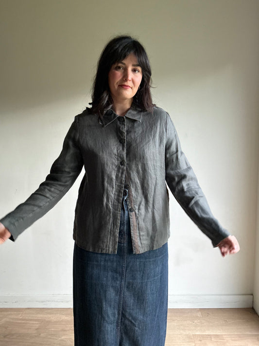 Laura Ashley Vintage Linen Shirt Jacket, M-L