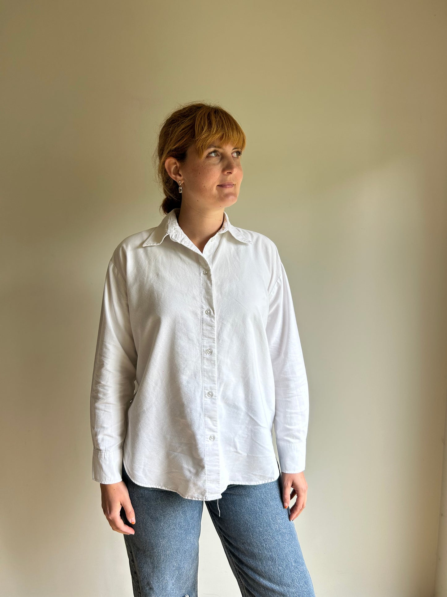 White H&M Cotton Oxford Shirt, XS