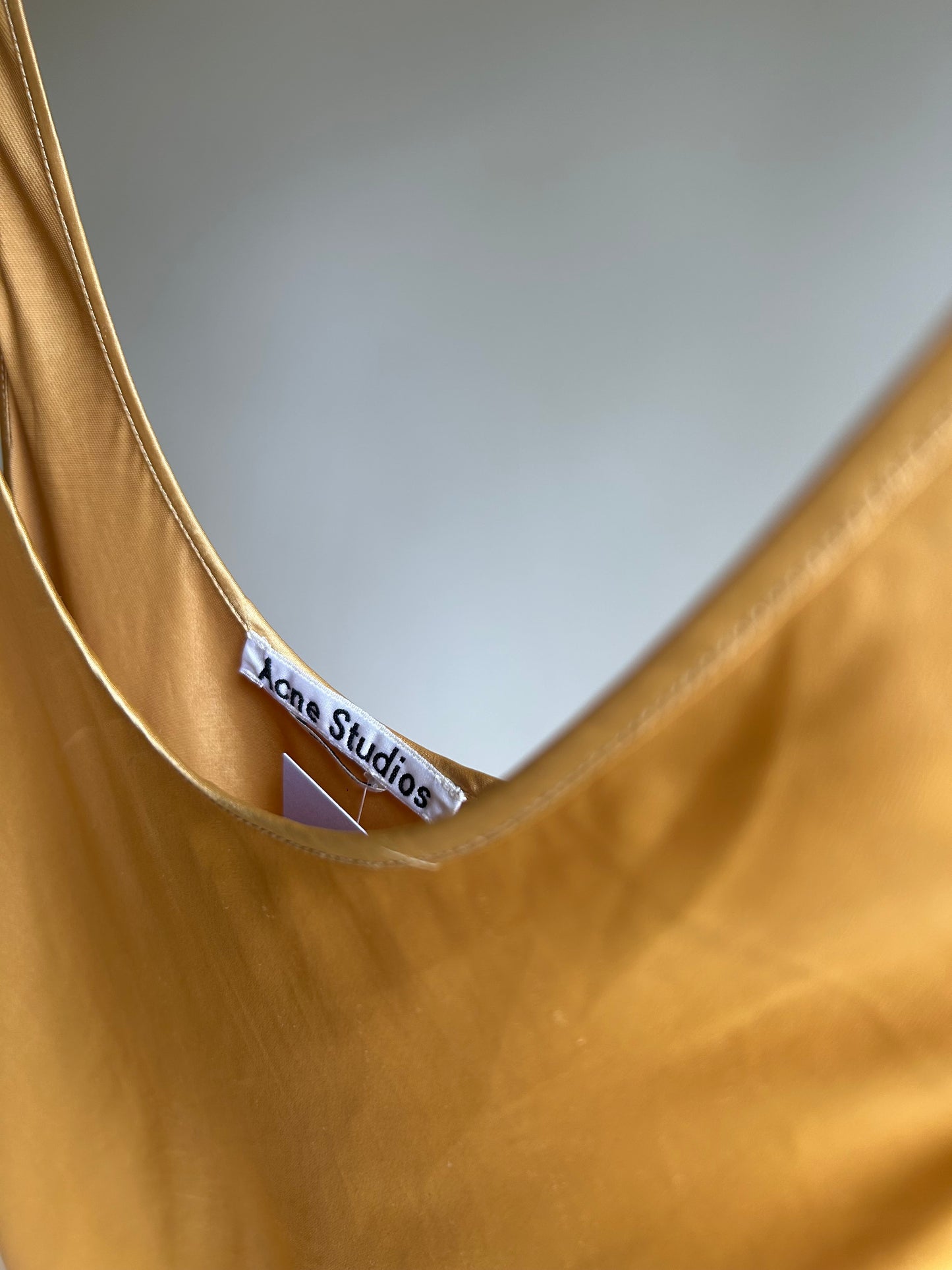 Gold Acne Studios Satin Slip Dress, 34