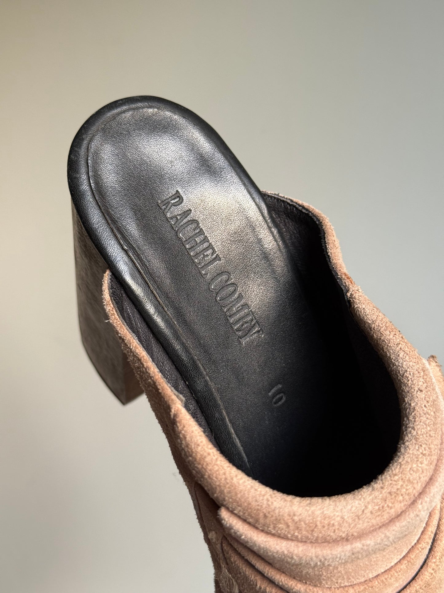 Rachel Comey Suede Tassel Mule Clog Heels, 40