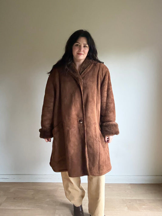 Vintage Sheepskin Italian Coat, XL-XXL