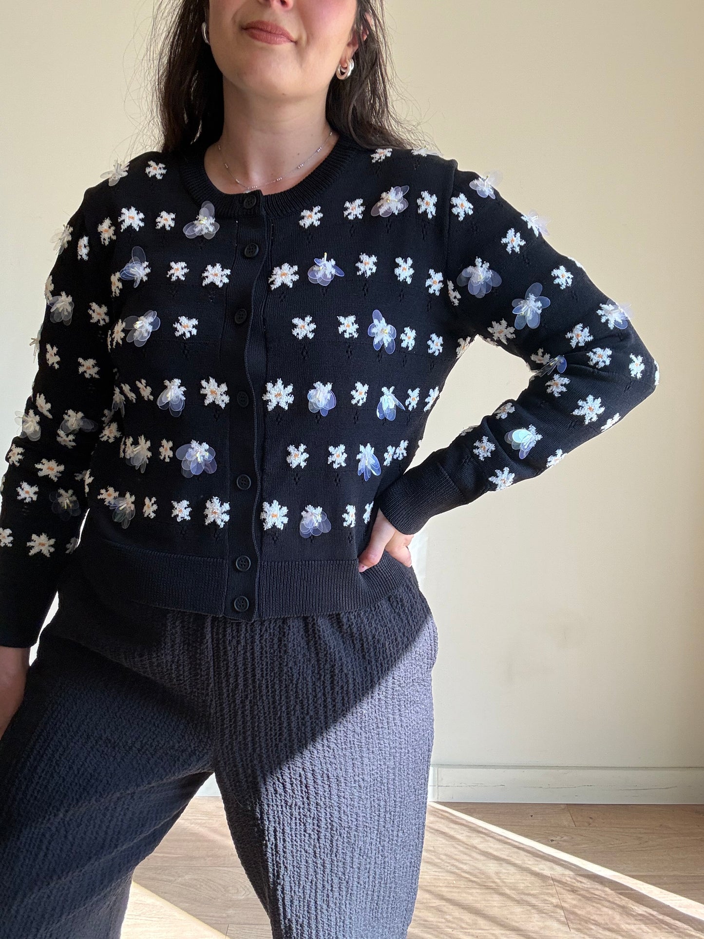 Kenzo 3D Floral Daisy Cardigan, XL