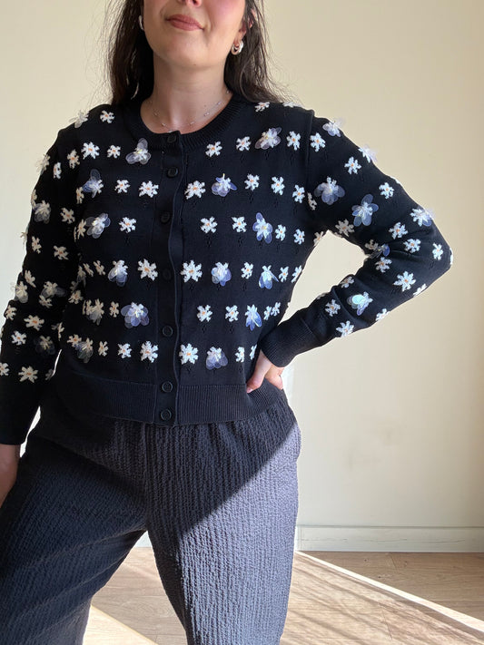 Kenzo 3D Floral Daisy Cardigan, XL