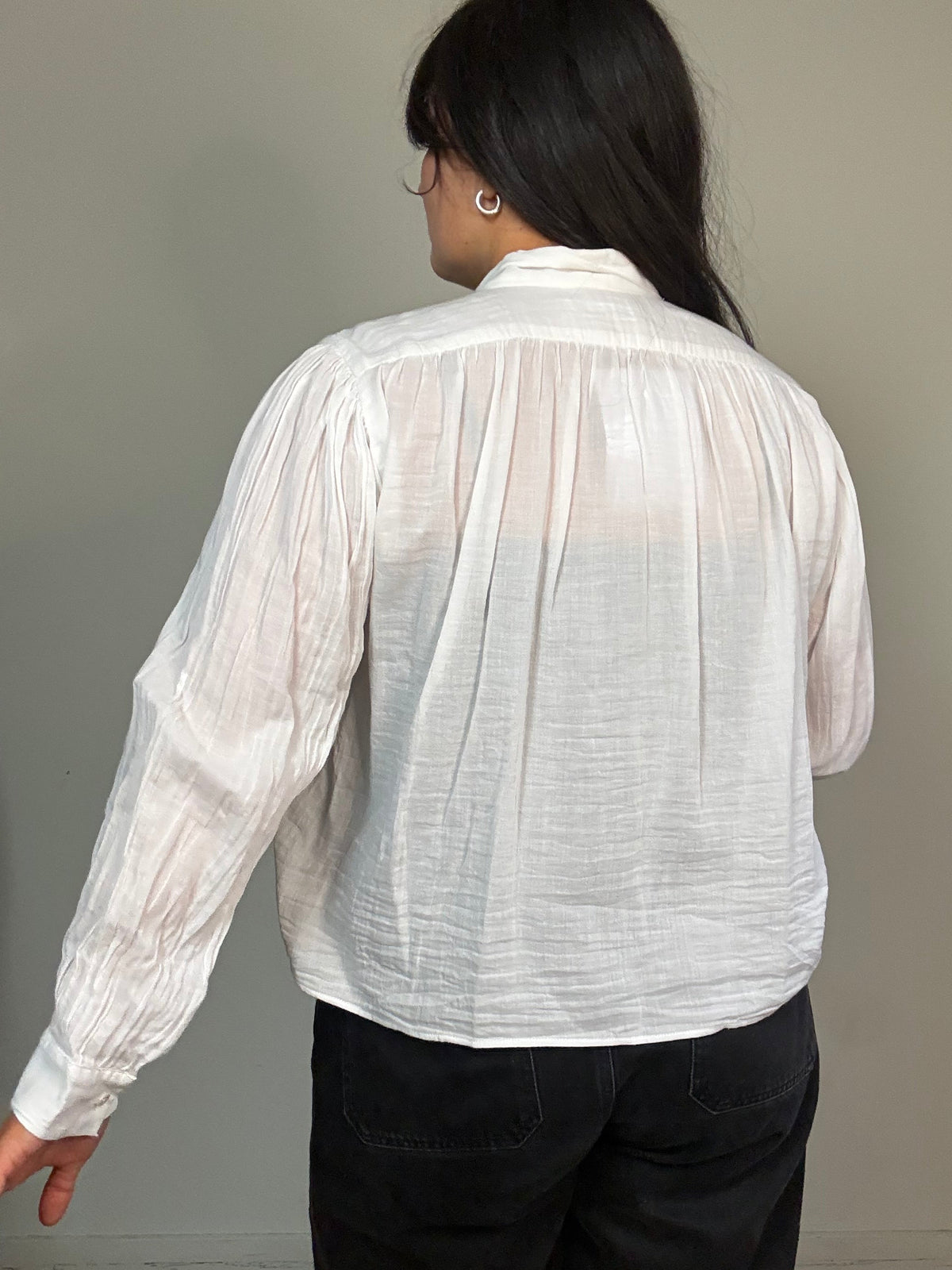 Masscob Tie Neck Blouse, S