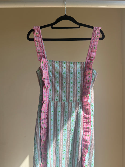 Damson Madder NEW Daphne Fruit Stripe Dress, 8