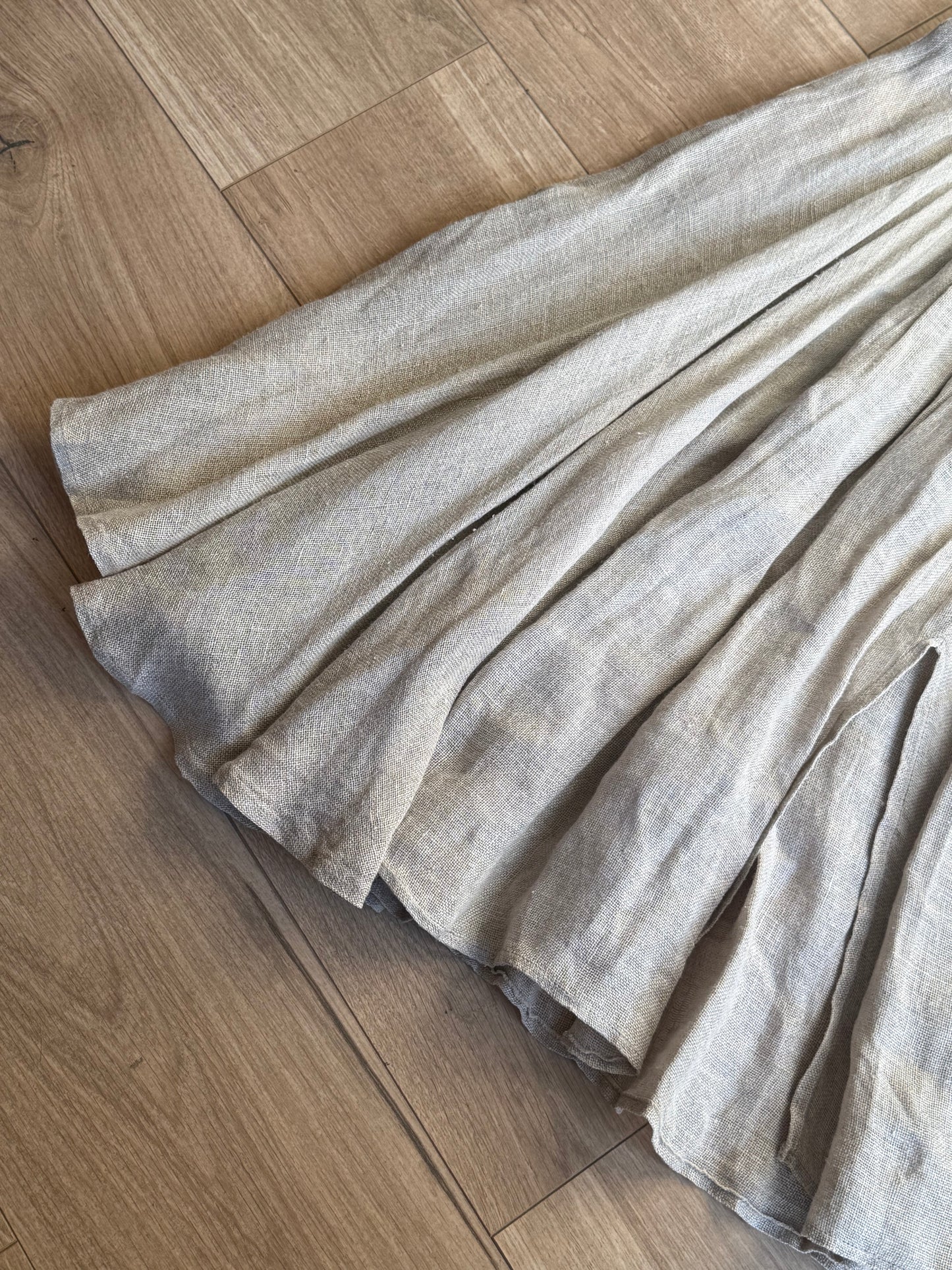 Vintage Umberto Ginocchietti Italian Linen Pleated Skirt, 8