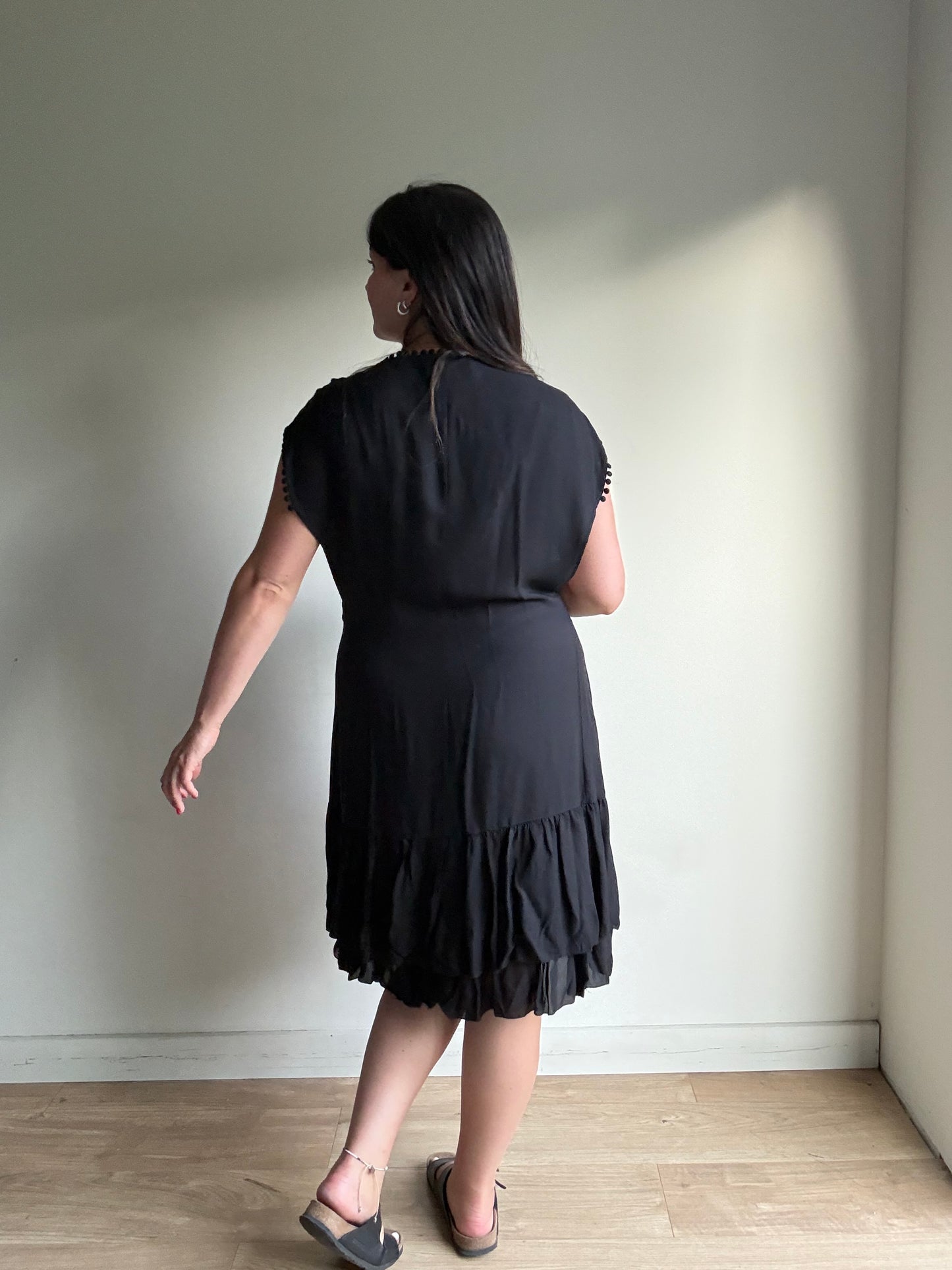 90’s Jaeger Tie Trim Dress, L