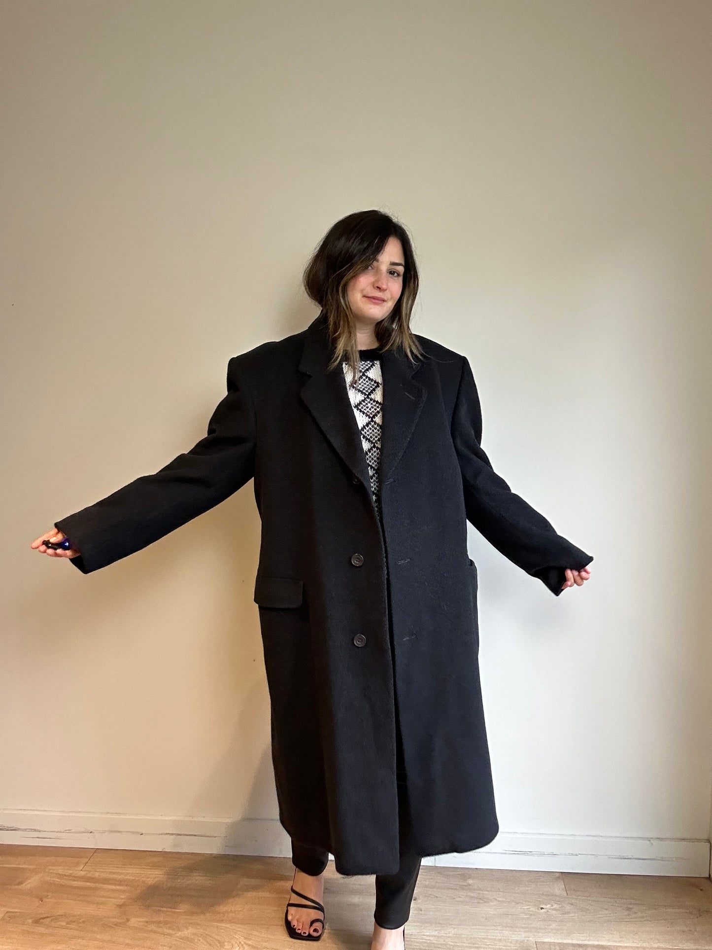 Pure Cashmere Tailored Coat - Size XXL