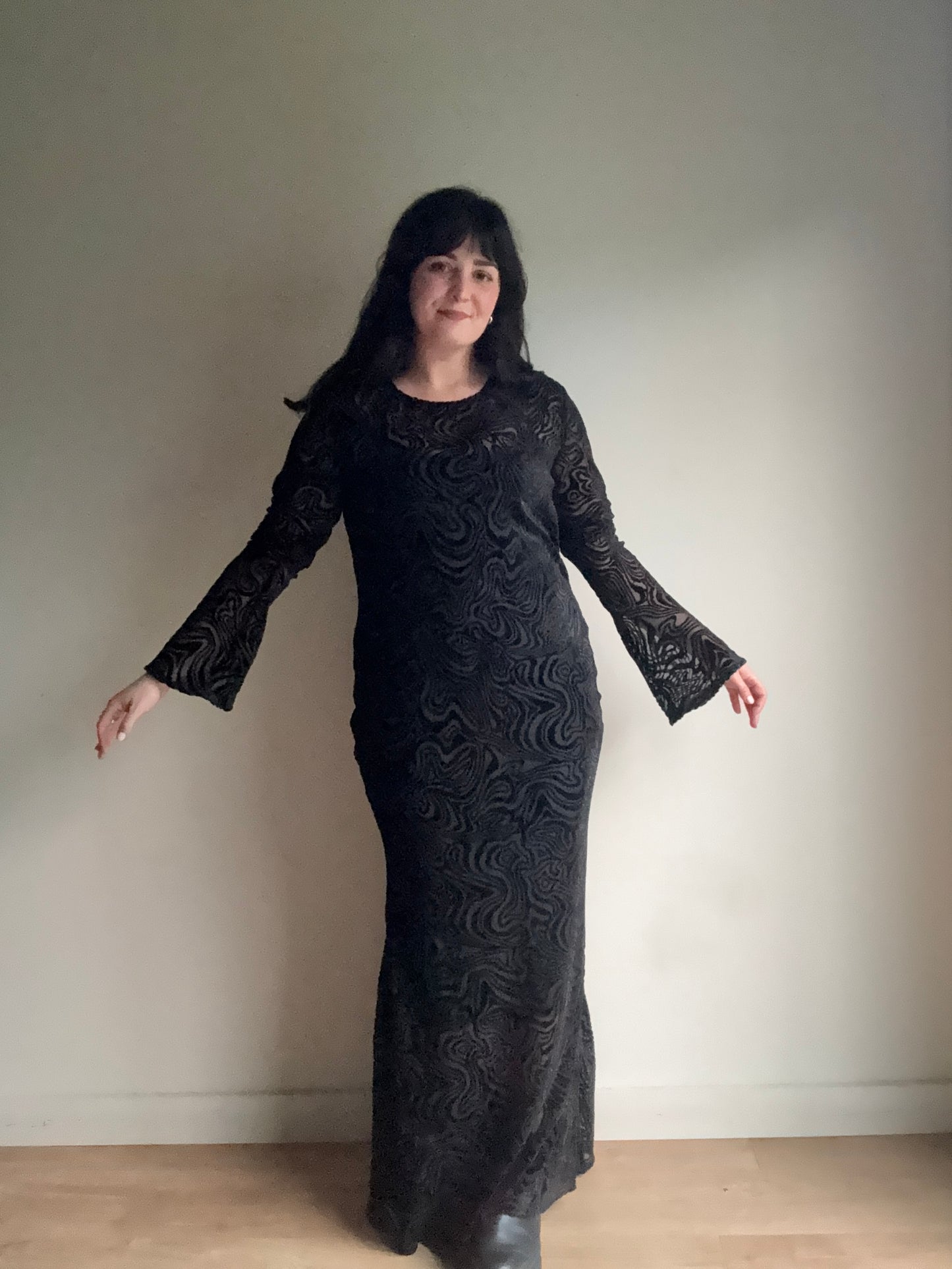 Kai Collective Marble Sheer Mesh Dress, XL