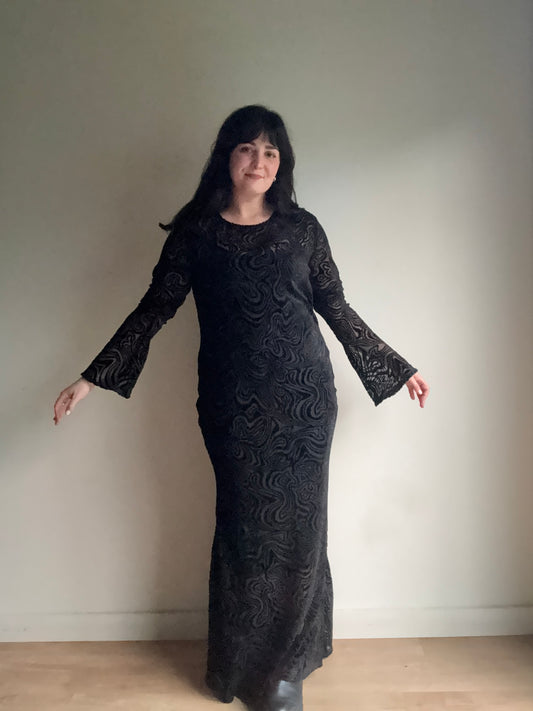 Kai Collective Marble Sheer Mesh Dress, XL