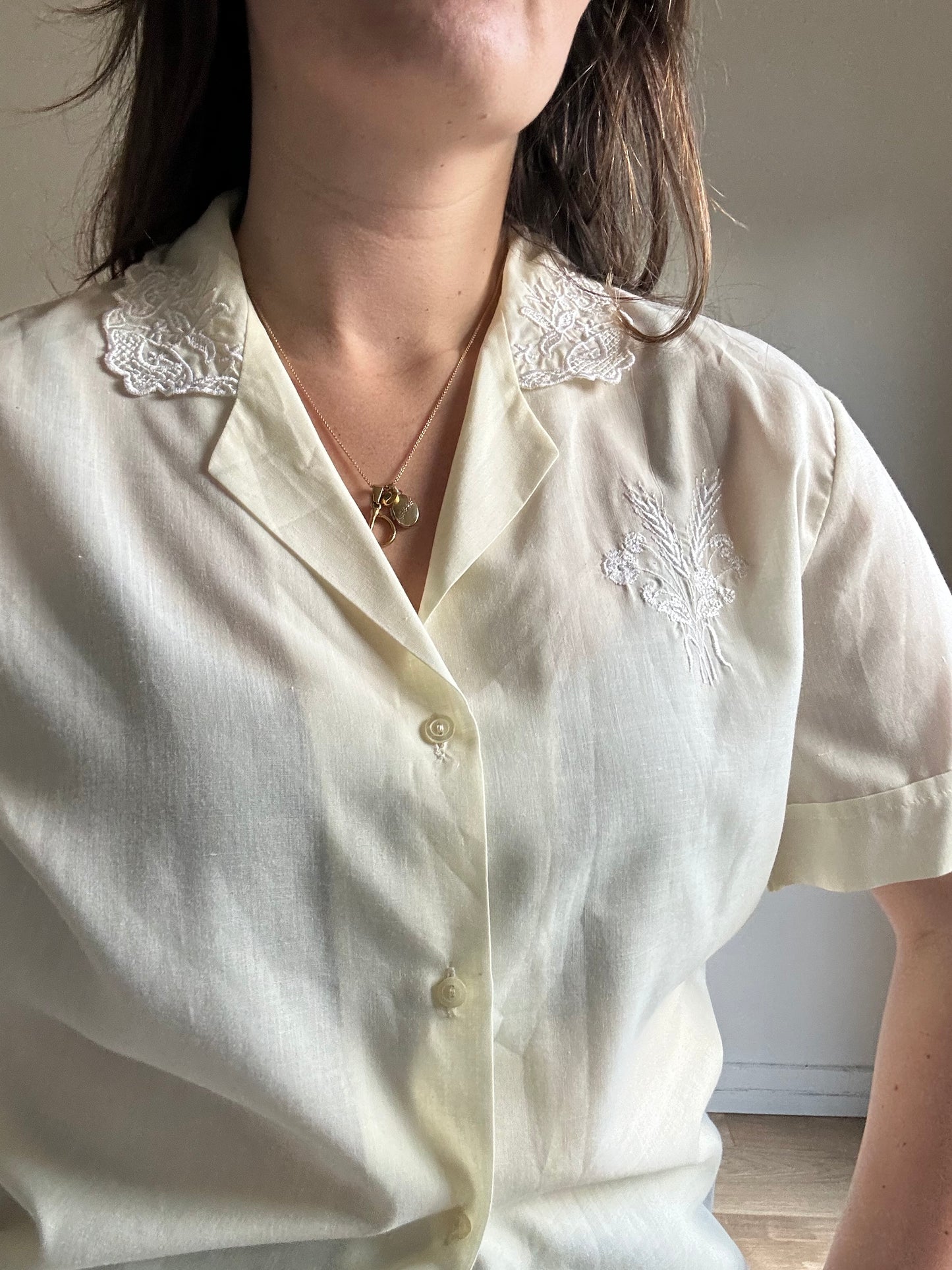 Cream Vintage Embroidered Shirt, 12