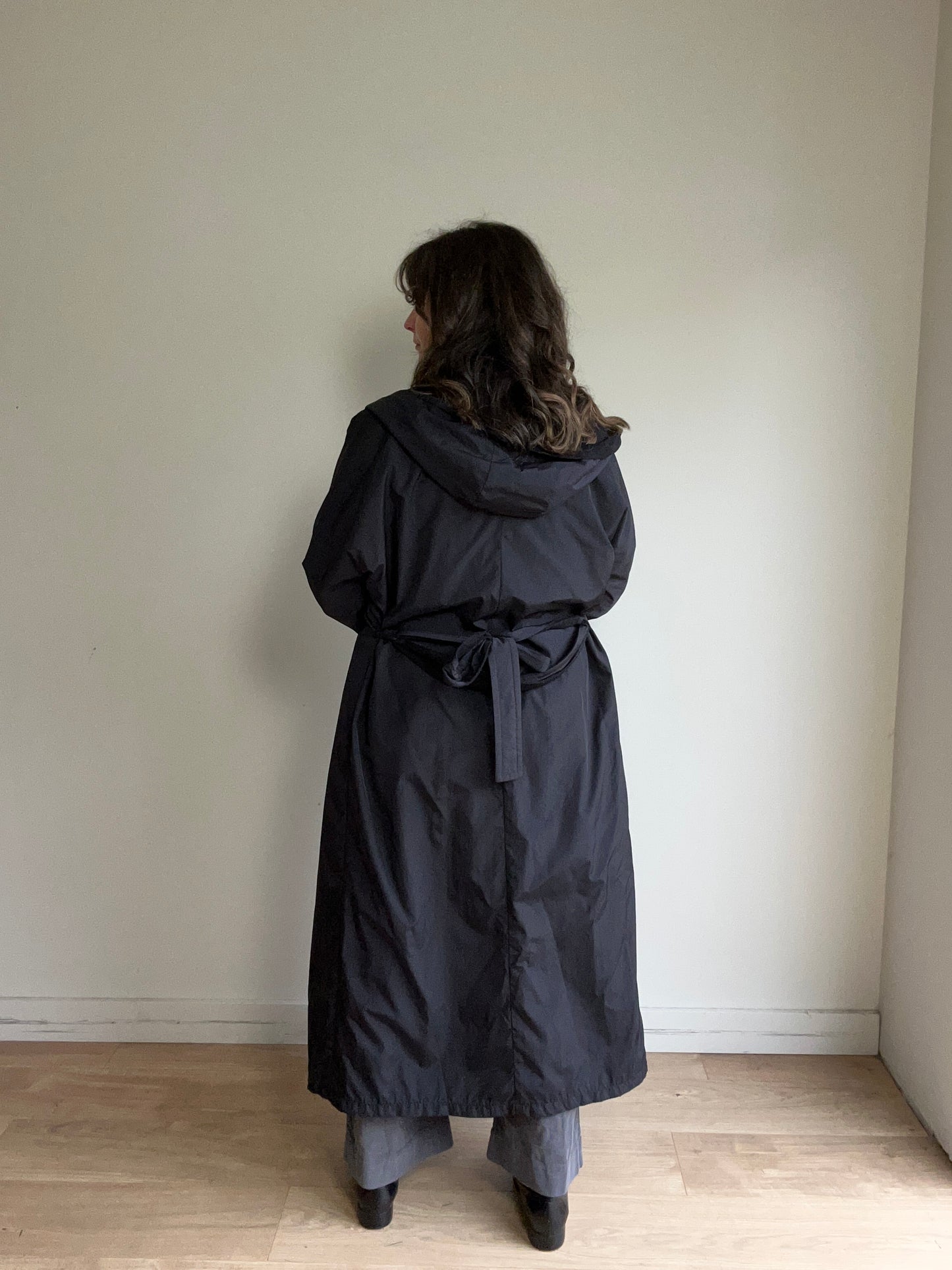 Vintage Reversible Hooded Tie Coat, M/L