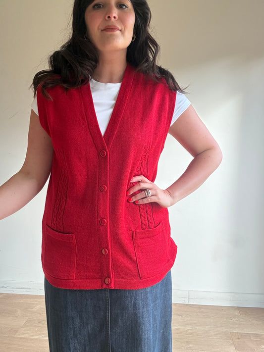 Vintage Canda Wool Mix Vest Cardigan, M/L