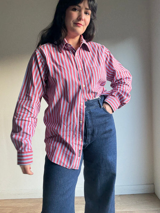 Vintage Stripe Loose Shirt, L