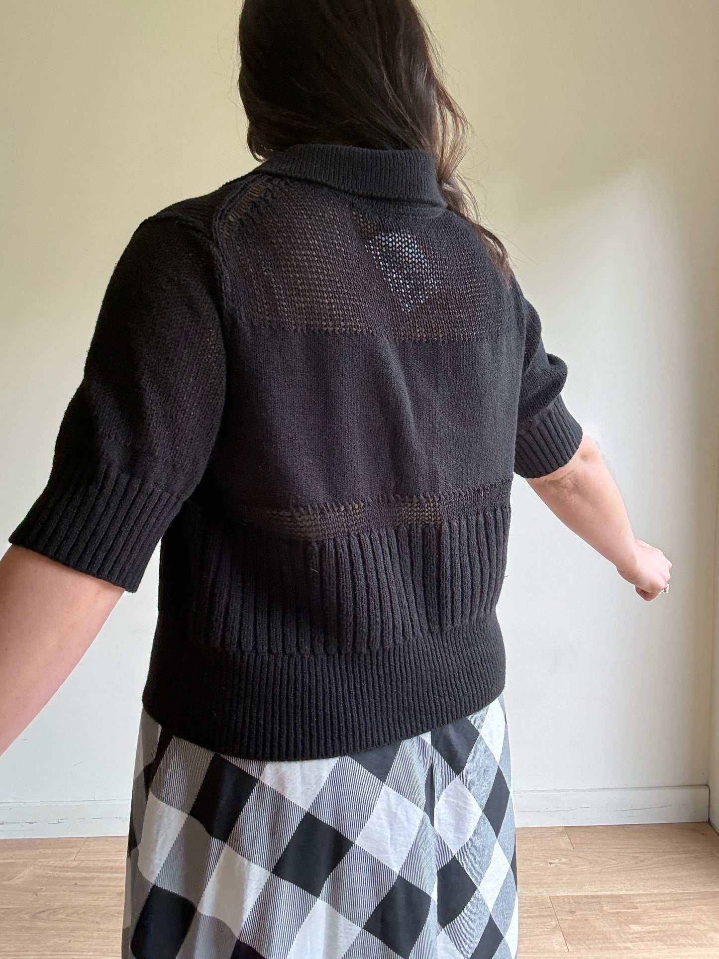 COS Cotton Open Knit Cardigan, L